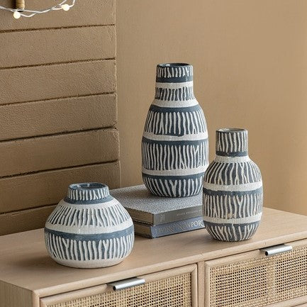 Cream & Grey Ceramic Vase (Choose from 3 sizes)