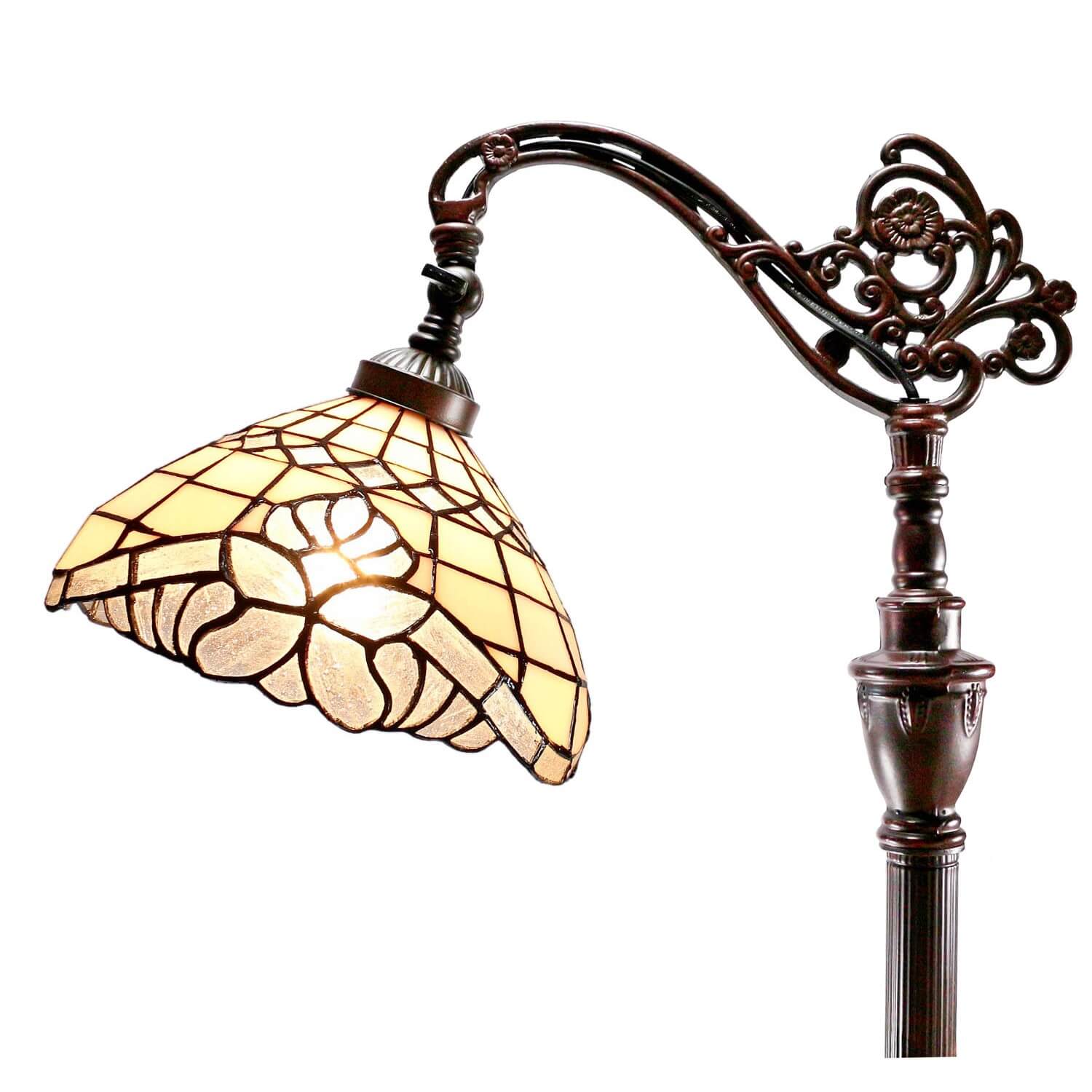 Creamy Downbridge Tiffany Stained Glass Floor Lamp