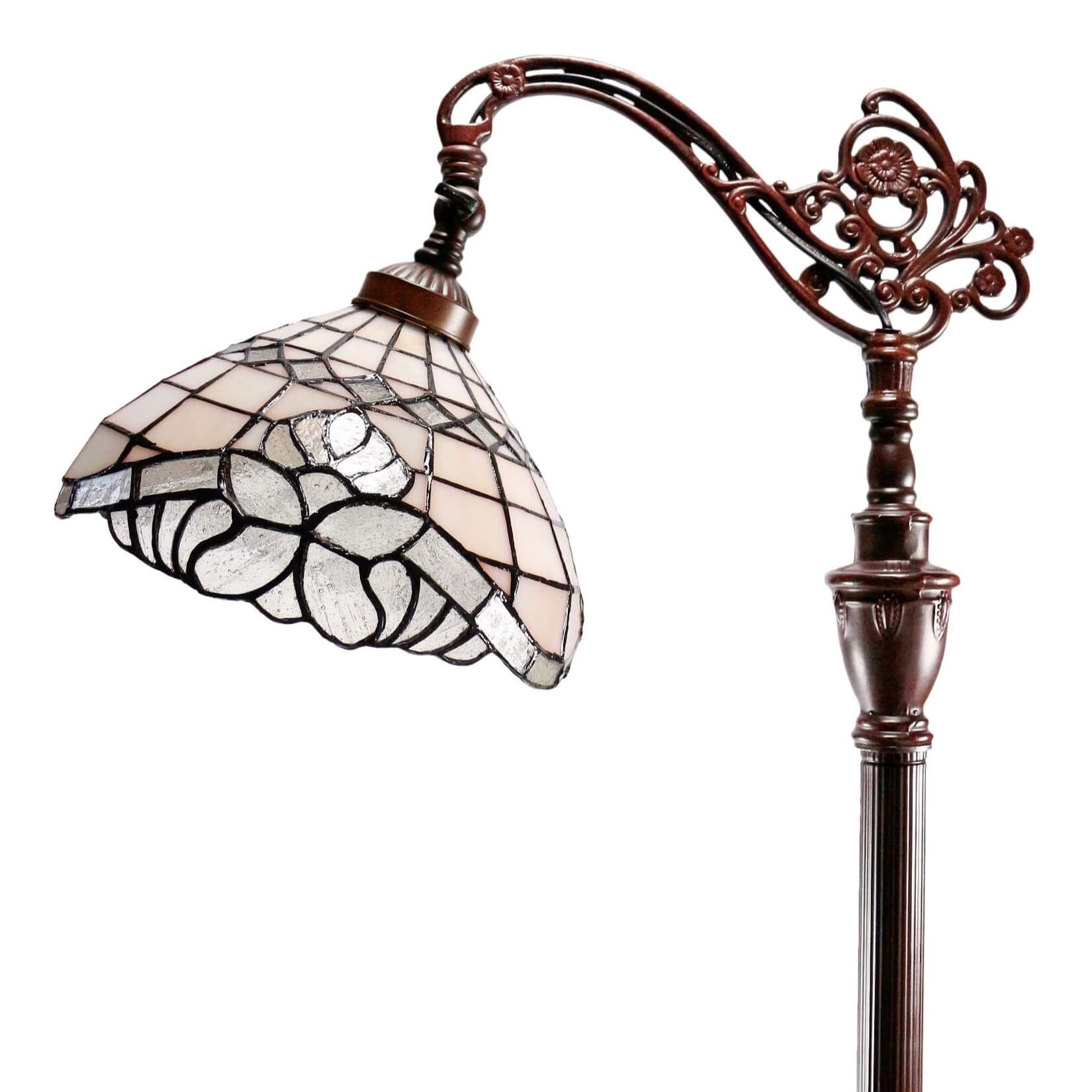 Creamy Downbridge Tiffany Stained Glass Floor Lamp