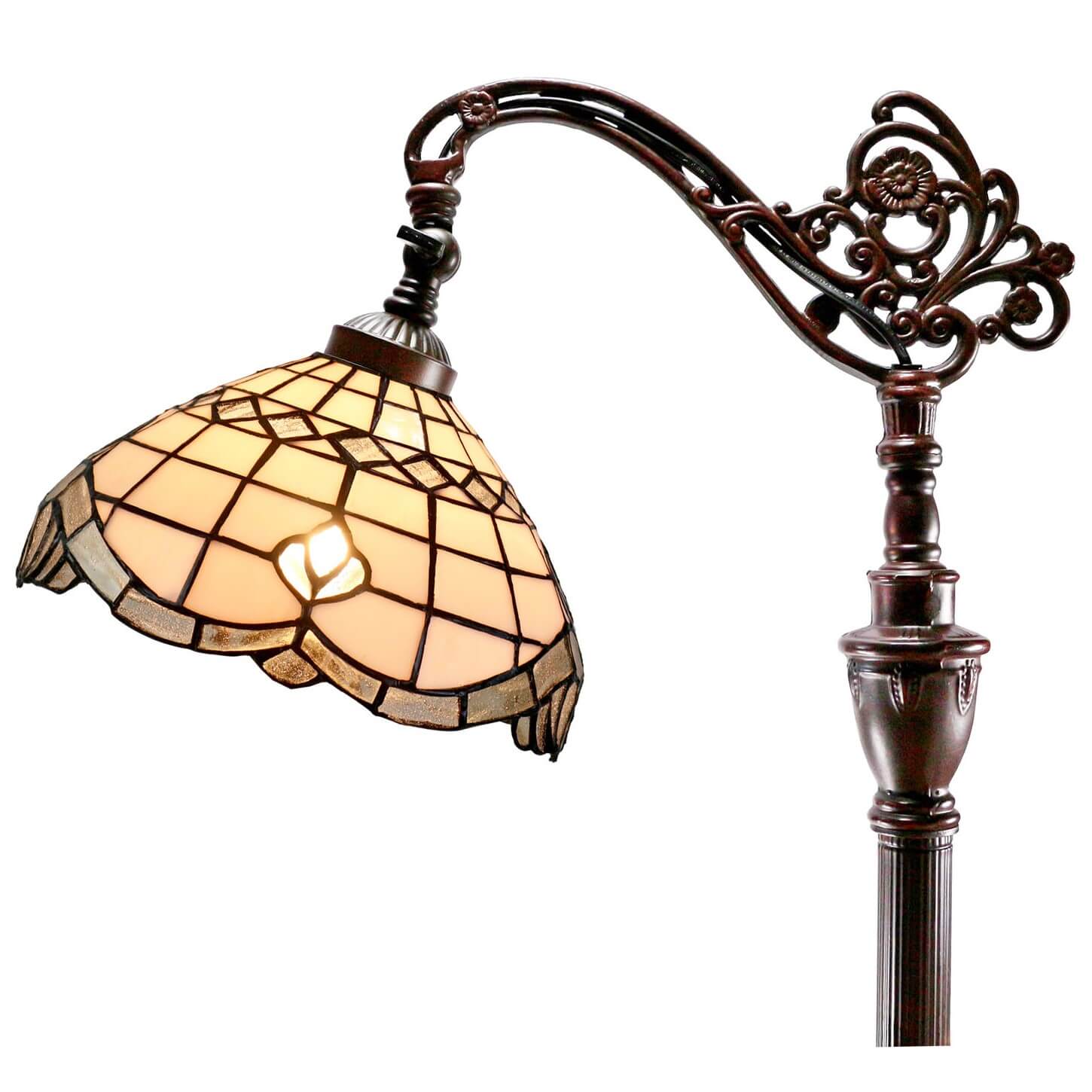 Creamy Downbridge Tiffany Stained Glass Floor Lamp