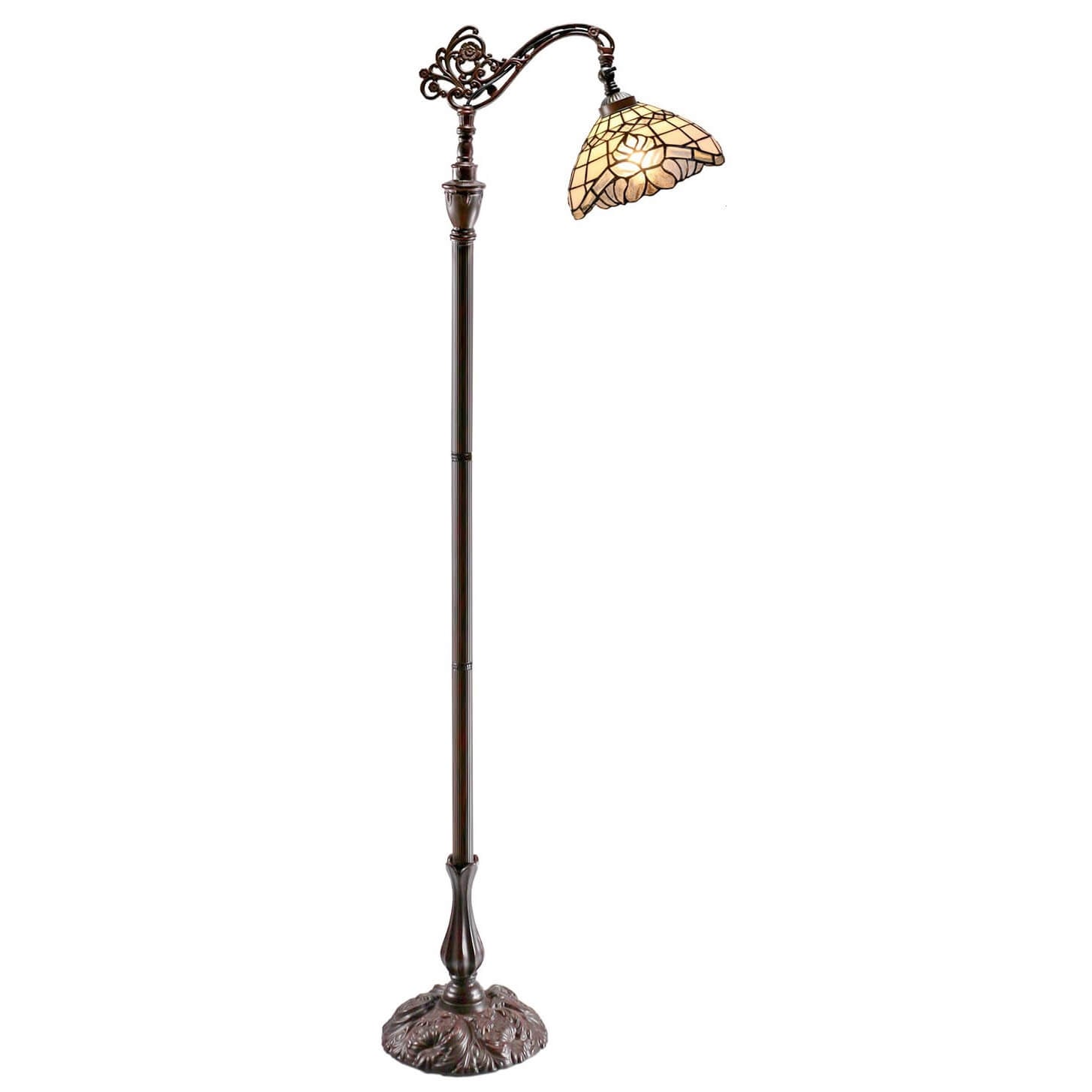 Creamy Downbridge Tiffany Stained Glass Floor Lamp