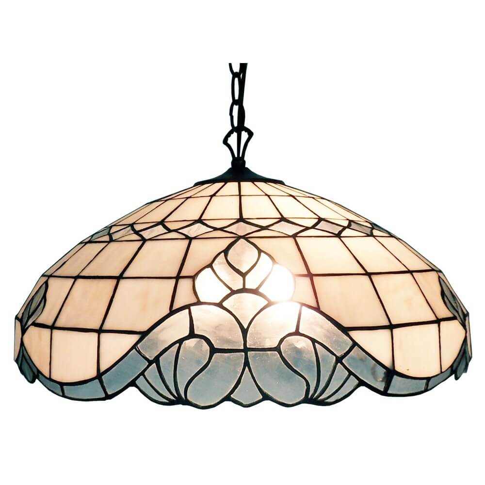 Creamy Tiffany Stained Glass Hanging Lamp