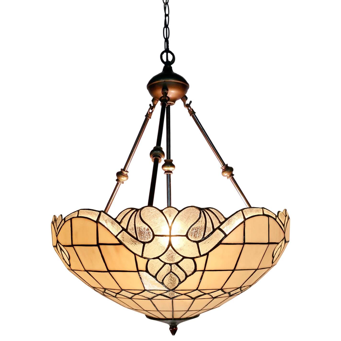 Creamy Tiffany Stained Glass Pendant Lamp