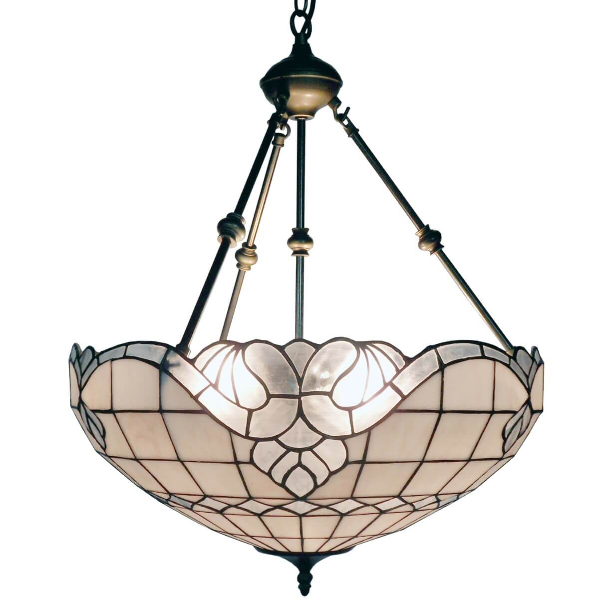 Creamy Tiffany Stained Glass Pendant Lamp