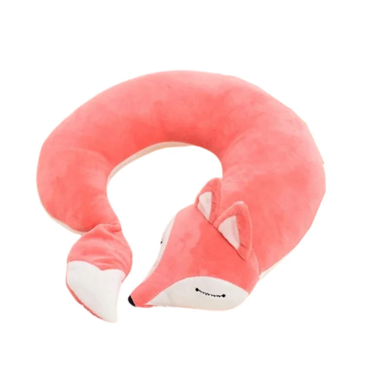 Creative Animal Cotton U-shaped Neck Pillow - Pink - 30x30x8cms