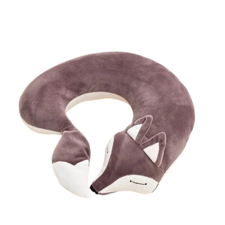 Creative Animal Cotton U-shaped Neck Pillow - Purple - 30x30x8cms