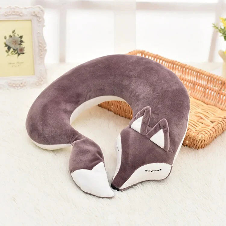 Creative Animal Cotton U-shaped Neck Pillow - Purple - 30x30x8cms