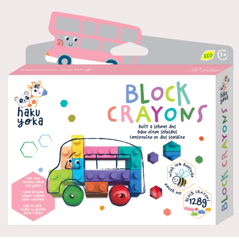 Creative Beeswax Block Crayons - School Bus