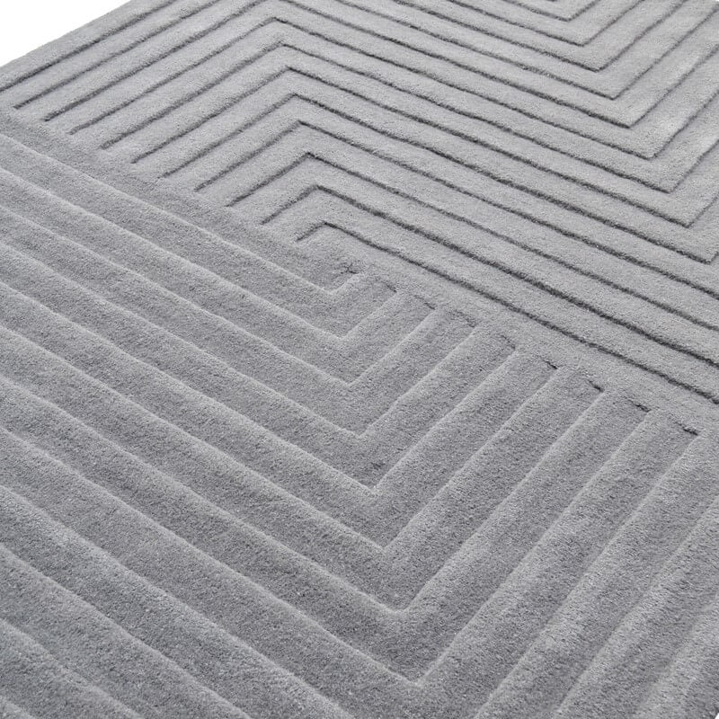 Crisscross Handmade Woolen Rug - Grey (Available in 3 Sizes)