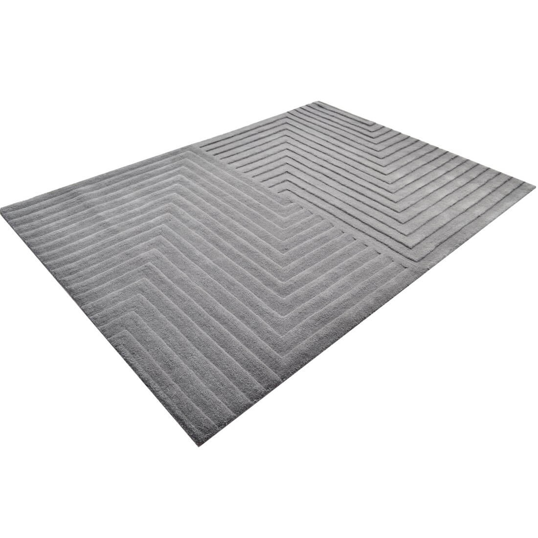 Crisscross Handmade Woolen Rug - Grey (Available in 3 Sizes)