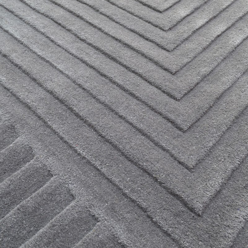 Crisscross Handmade Woolen Rug - Grey (Available in 3 Sizes)