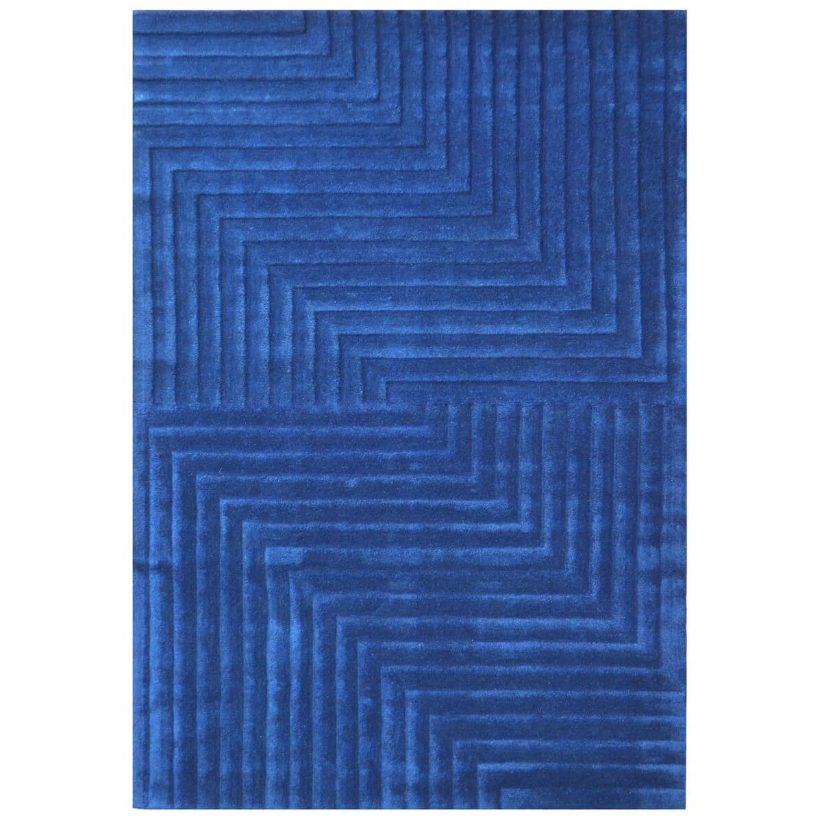 Crisscross Handmade Woolen Rug - Sapphire (Available in 3 Sizes)