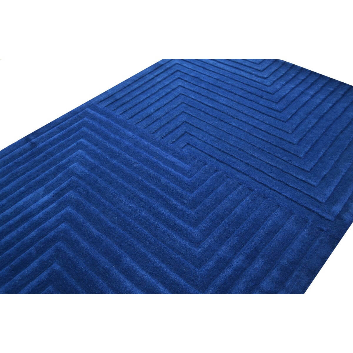 Crisscross Handmade Woolen Rug - Sapphire (Available in 3 Sizes)