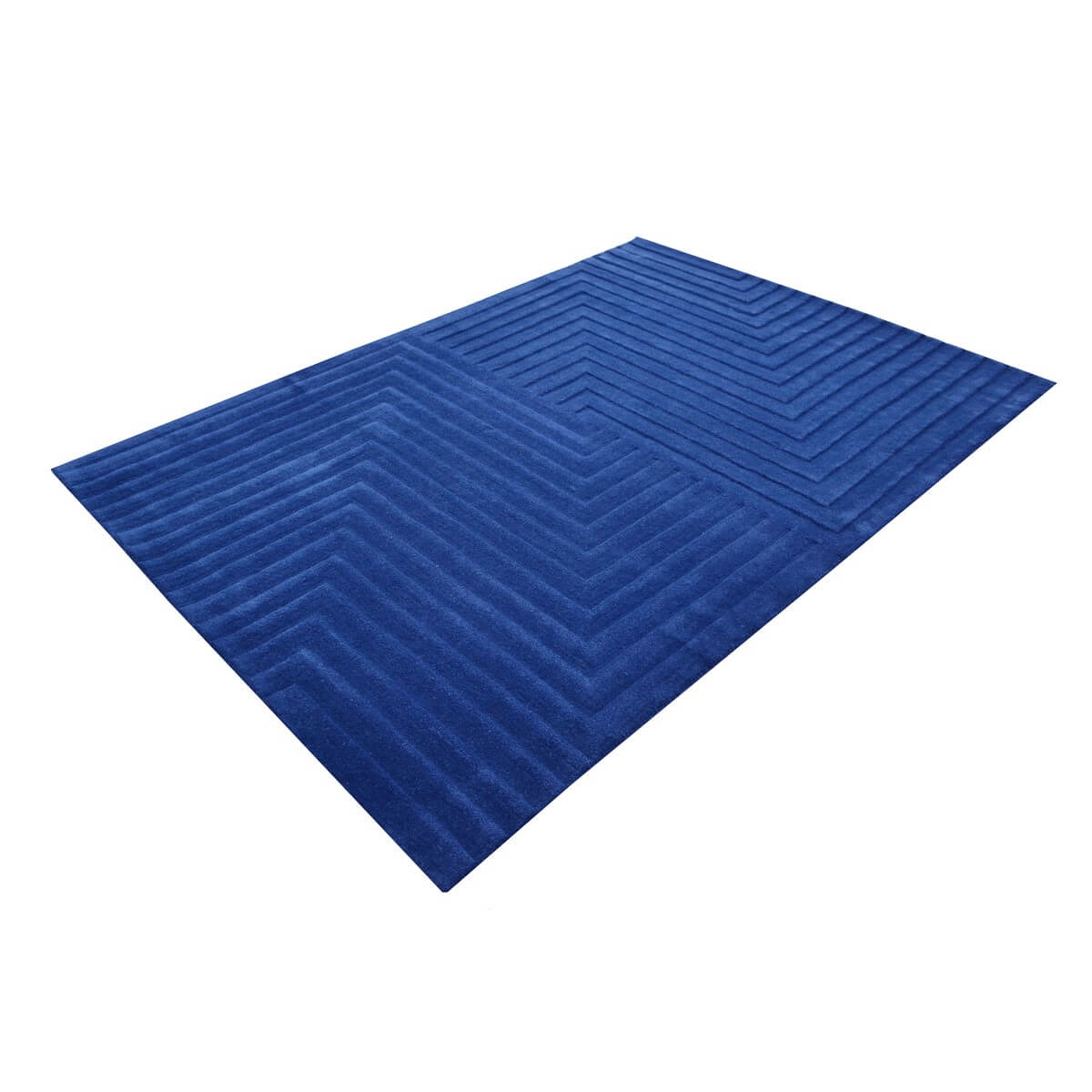 Crisscross Handmade Woolen Rug - Sapphire (Available in 3 Sizes)