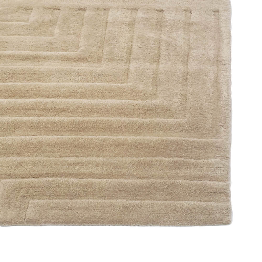 Crisscross Handmade Woolen Rug - Tan (Available in 3 Sizes)