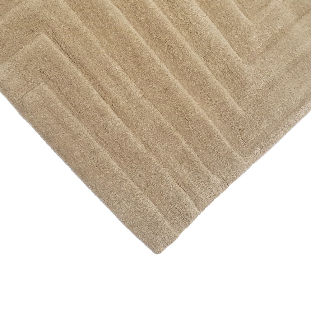 Crisscross Handmade Woolen Rug - Tan (Available in 3 Sizes)