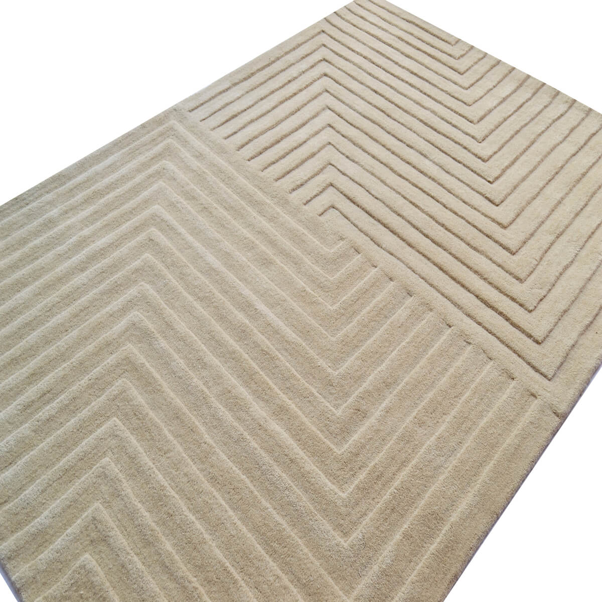 Crisscross Handmade Woolen Rug - Tan (Available in 3 Sizes)