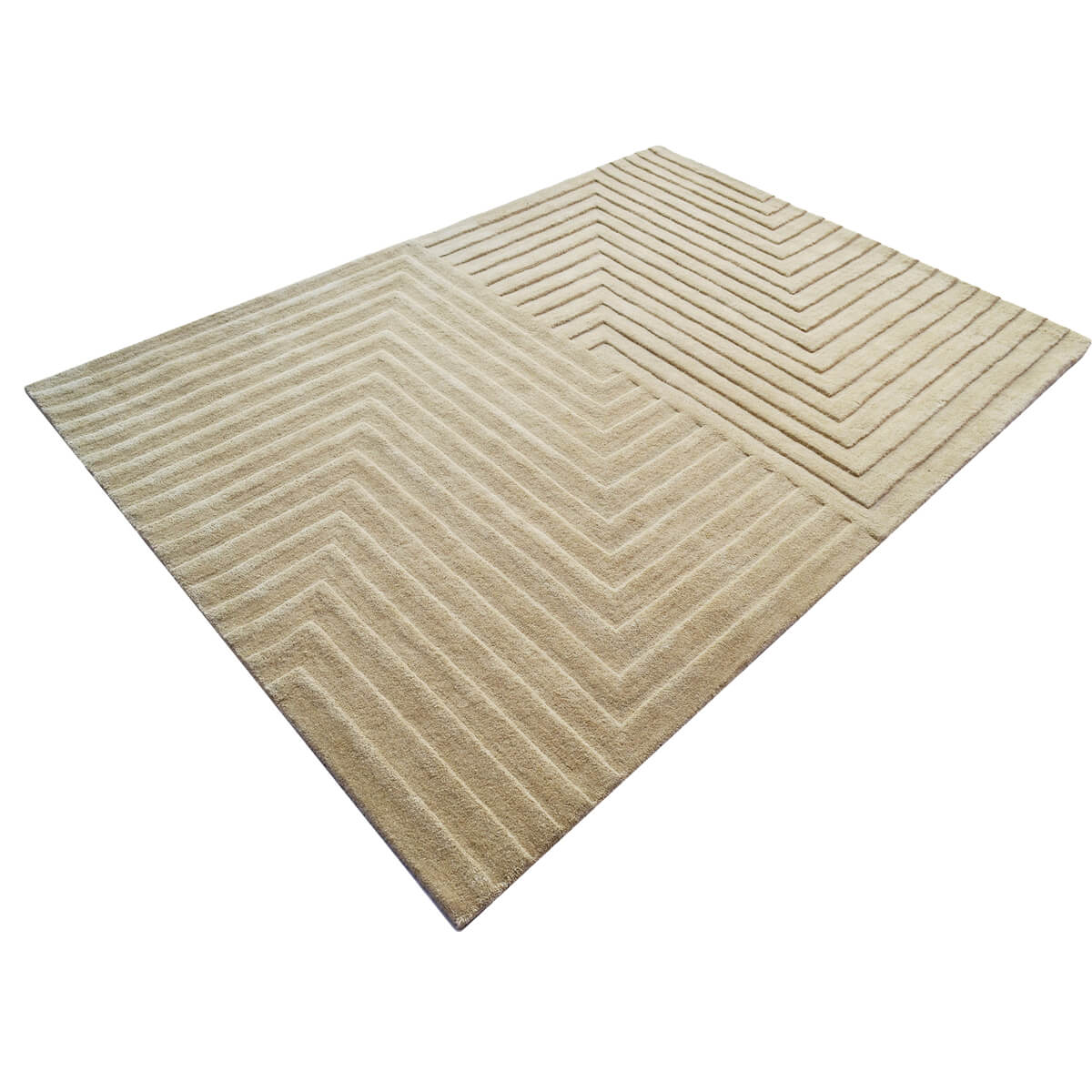 Crisscross Handmade Woolen Rug - Tan (Available in 3 Sizes)