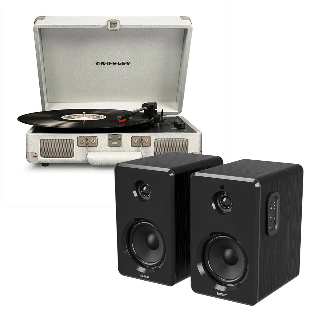 Crosley Cruiser Turntable + D40 Bluetooth Speakers (Available in 3 Colors)