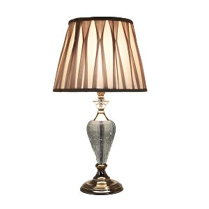 Crystal Glass Base Table Lamp in Black Shade