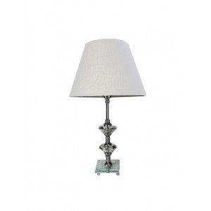 Crystal Table Lamp in White Shade - 50cms