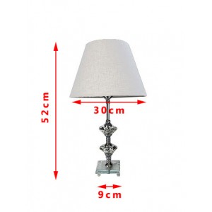 Crystal Table Lamp in White Shade - 50cms