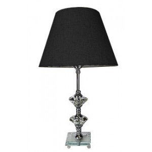 Crystal Table Lamp in Black Shade