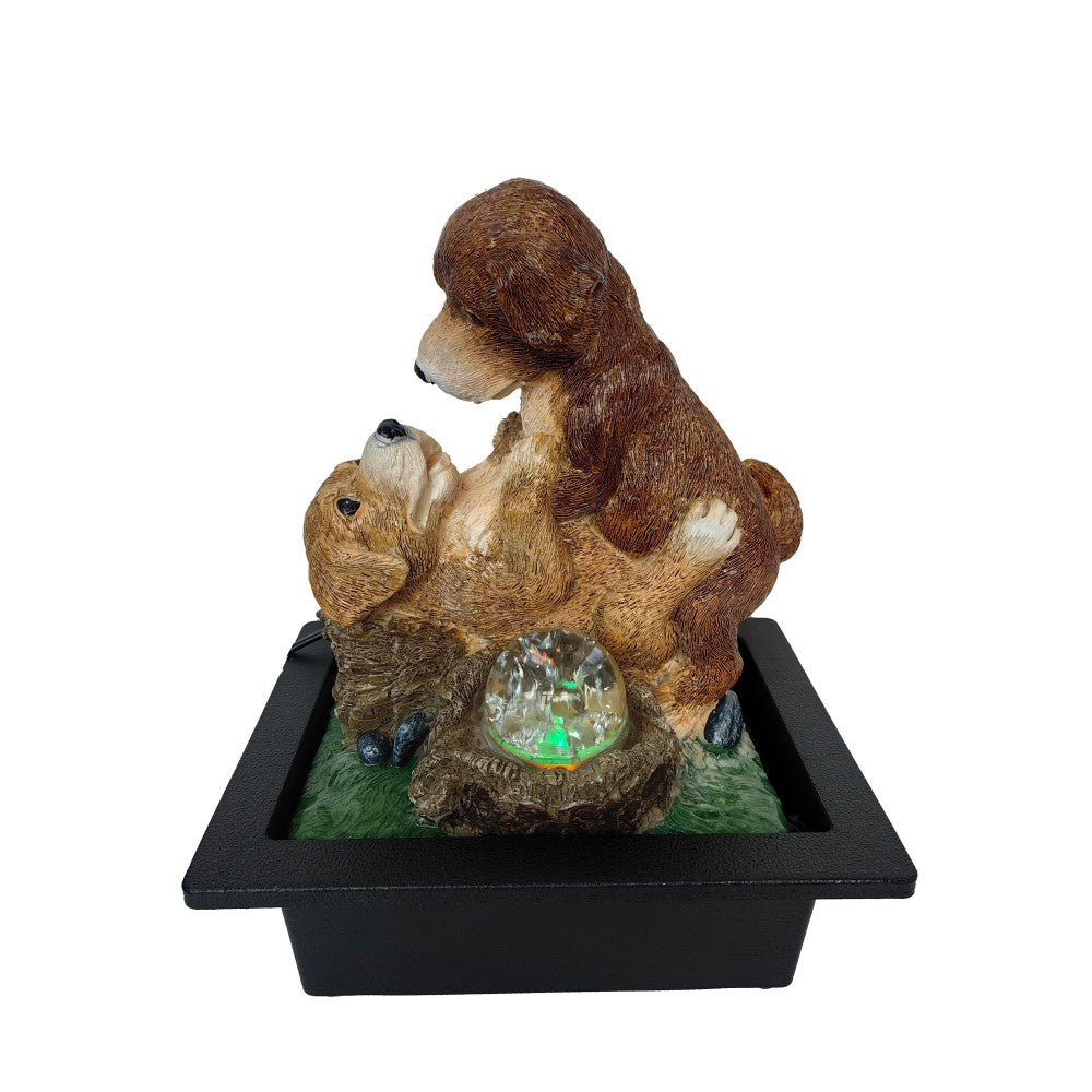 Cuddly Puppies Artwork Indoor Fountain