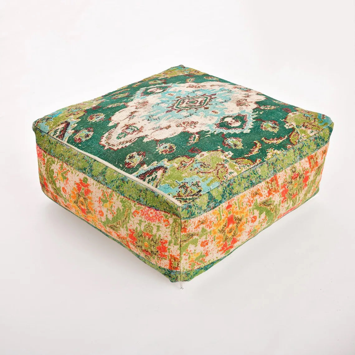 Cultural Iconography Chic Ottoman Cover - Green