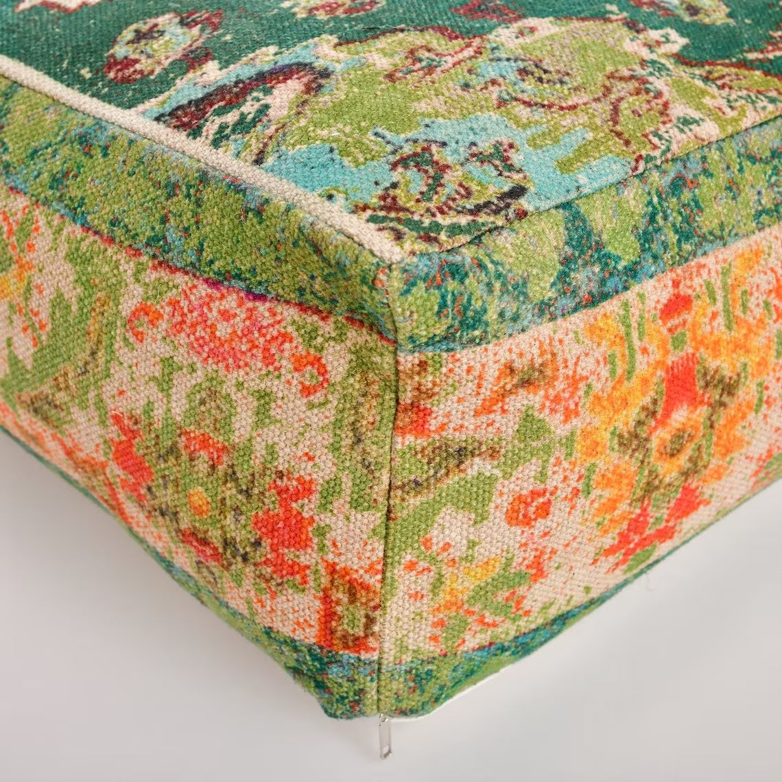 Cultural Iconography Chic Ottoman Cover - Green