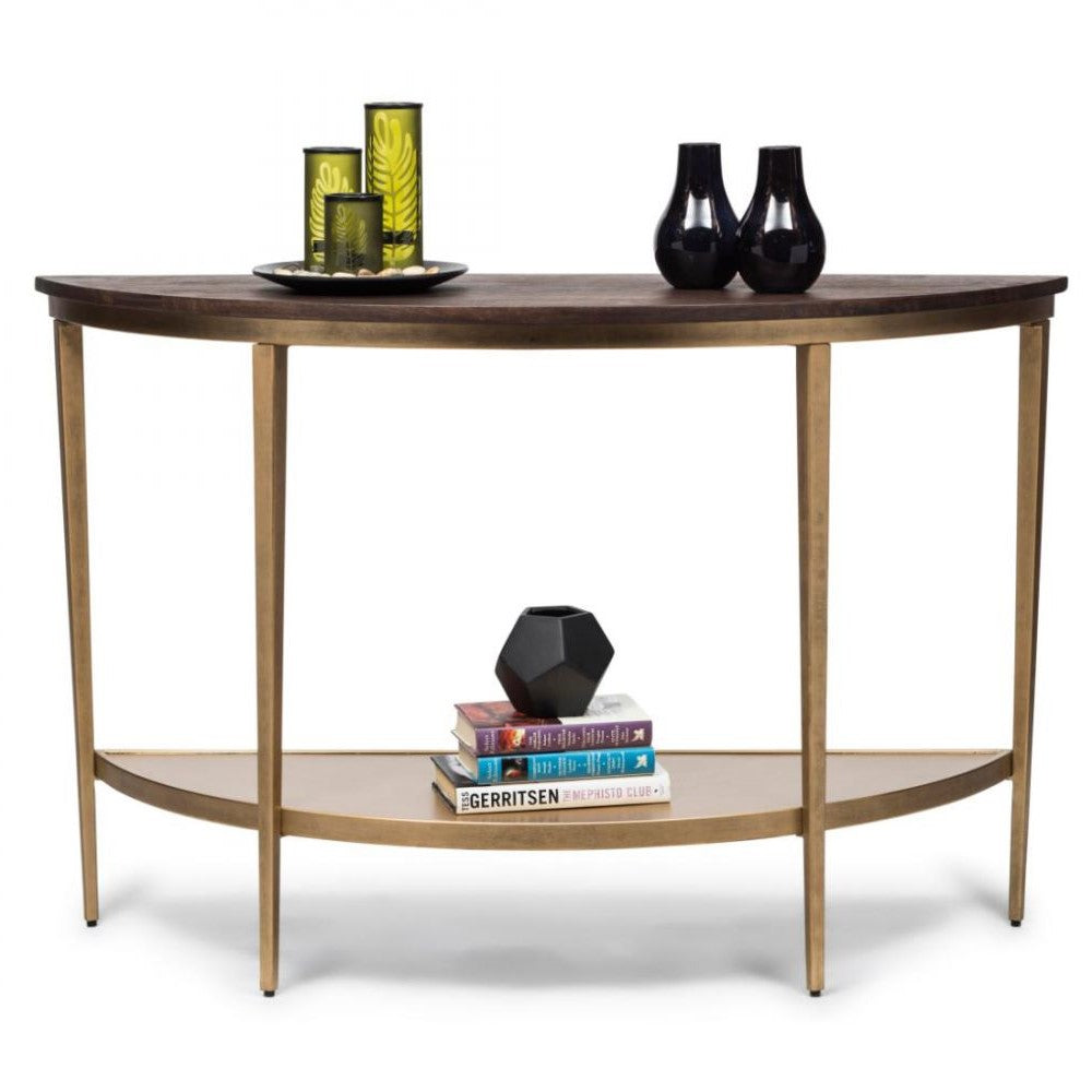 Curve Shaped French Brass Console Table