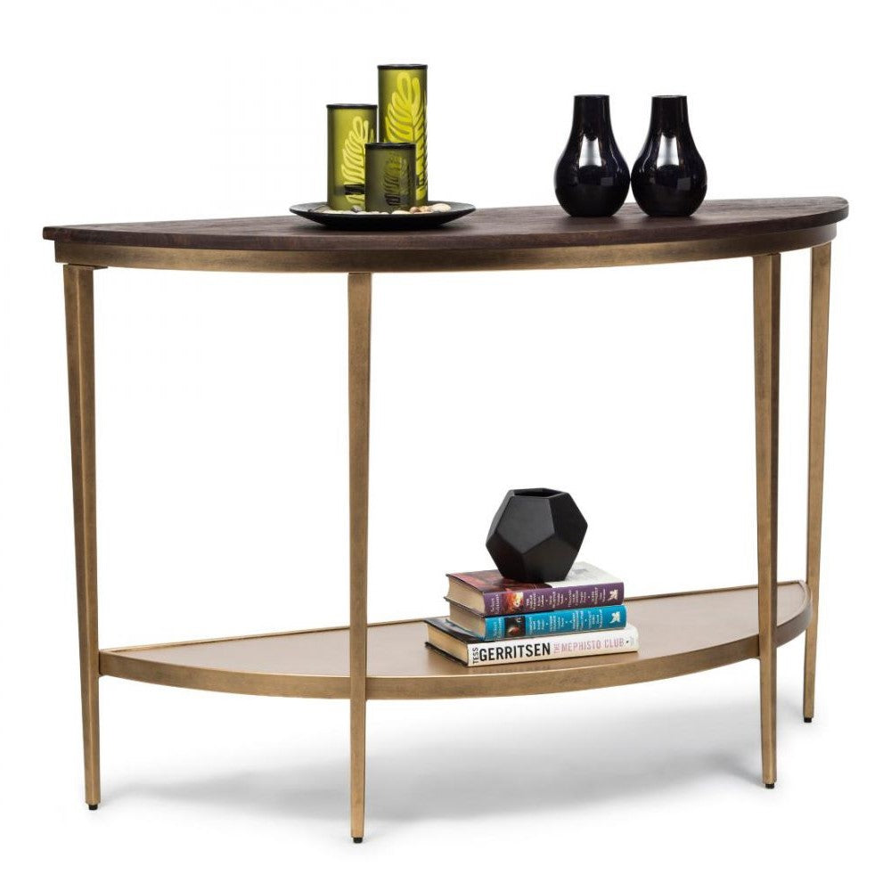 Curve Shaped French Brass Console Table