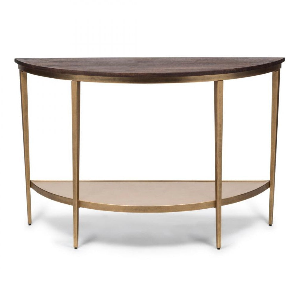 Curve Shaped French Brass Console Table