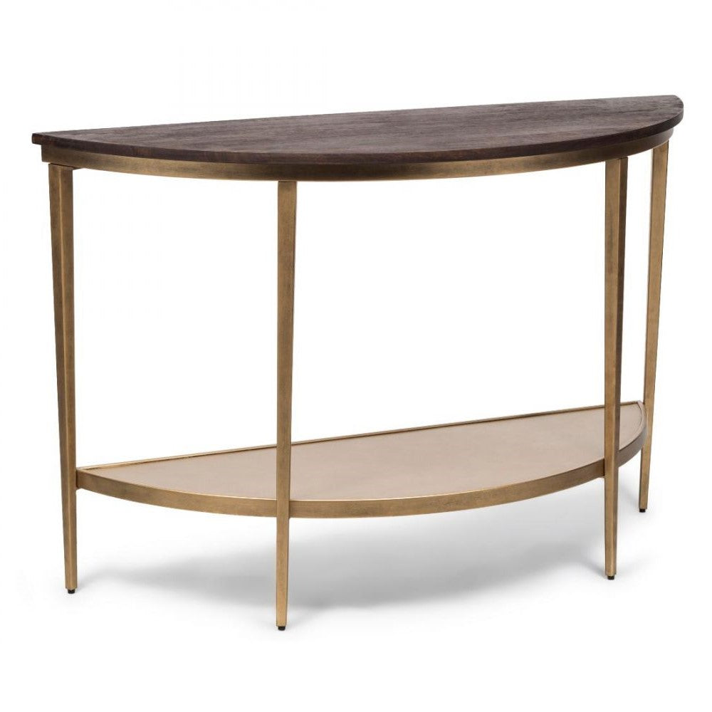 Curve Shaped French Brass Console Table