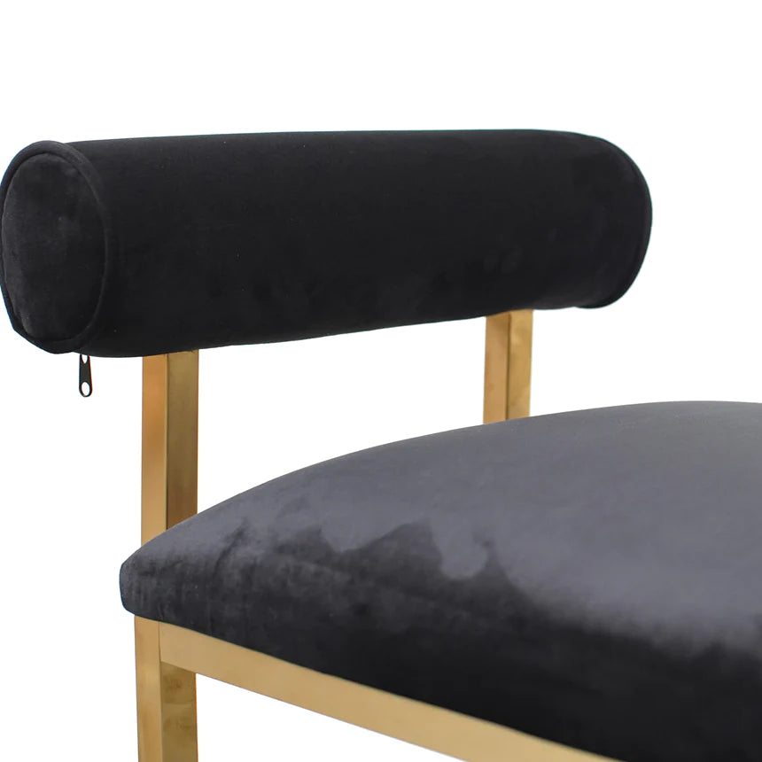 Cushion Coil Bench Ottoman - Black