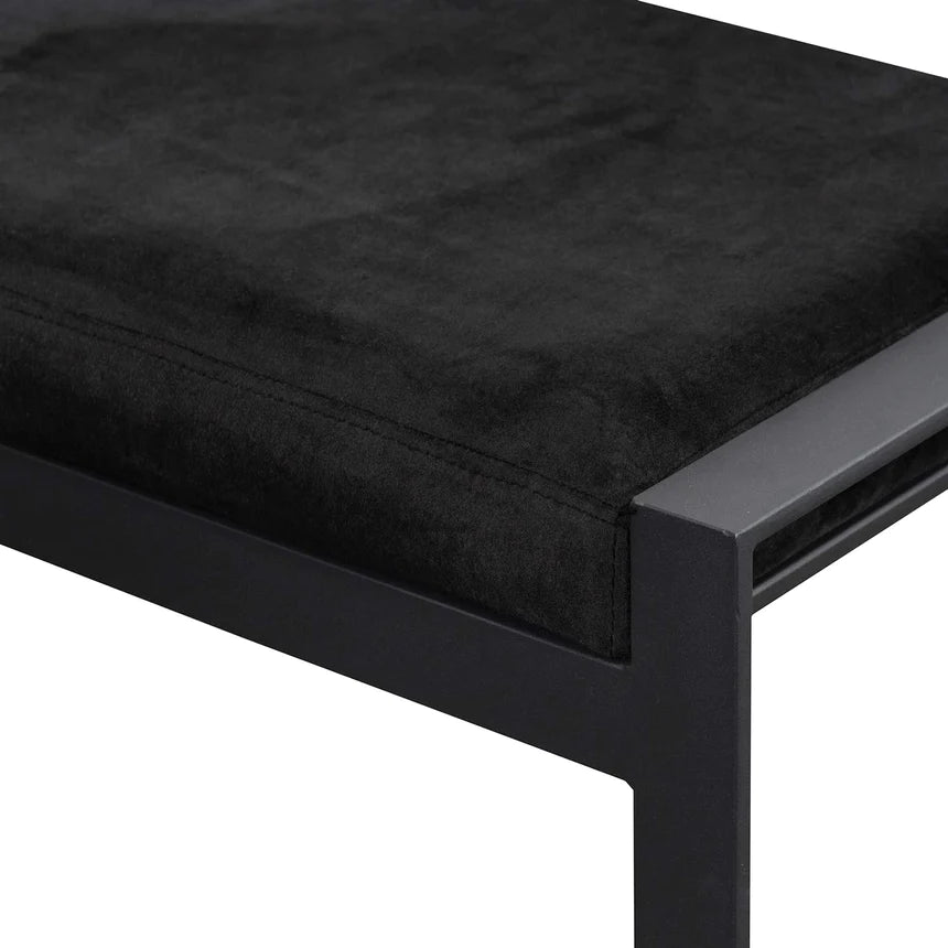 Cushion Quilted Steel Bench Ottoman 130cms - Black