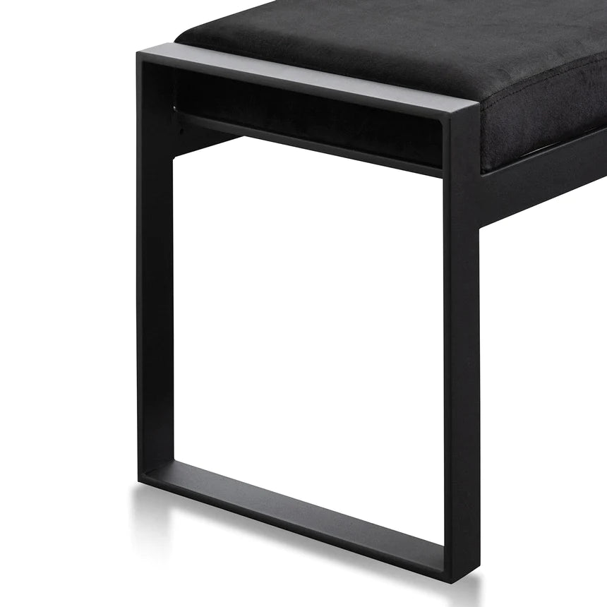 Cushion Quilted Steel Bench Ottoman 130cms - Black