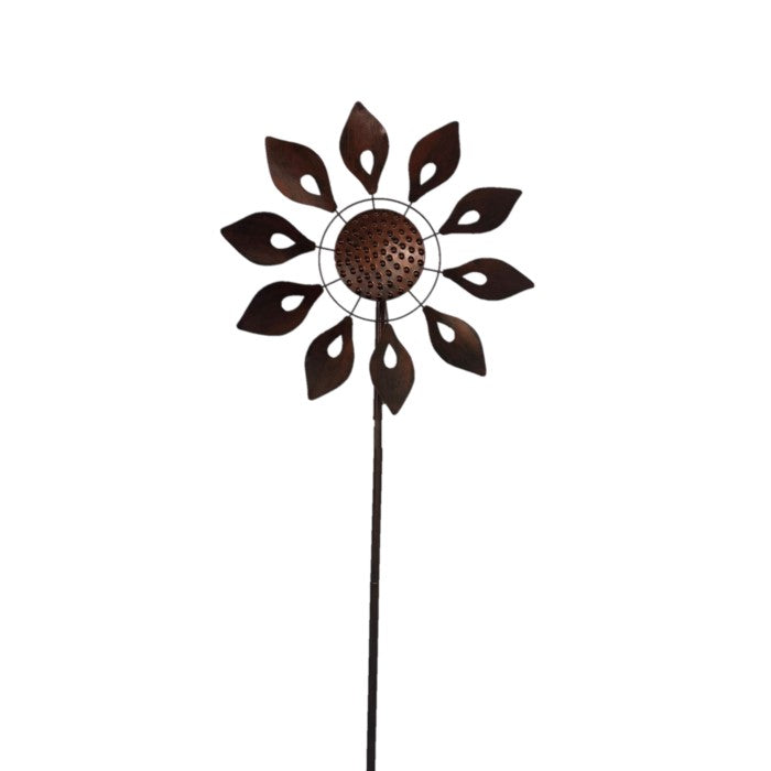 Dahlia Flower Garden Wind Spinner - Brown