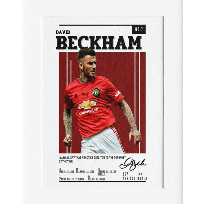 David Beckham Mounted Print Wall Decor - 40x50cms