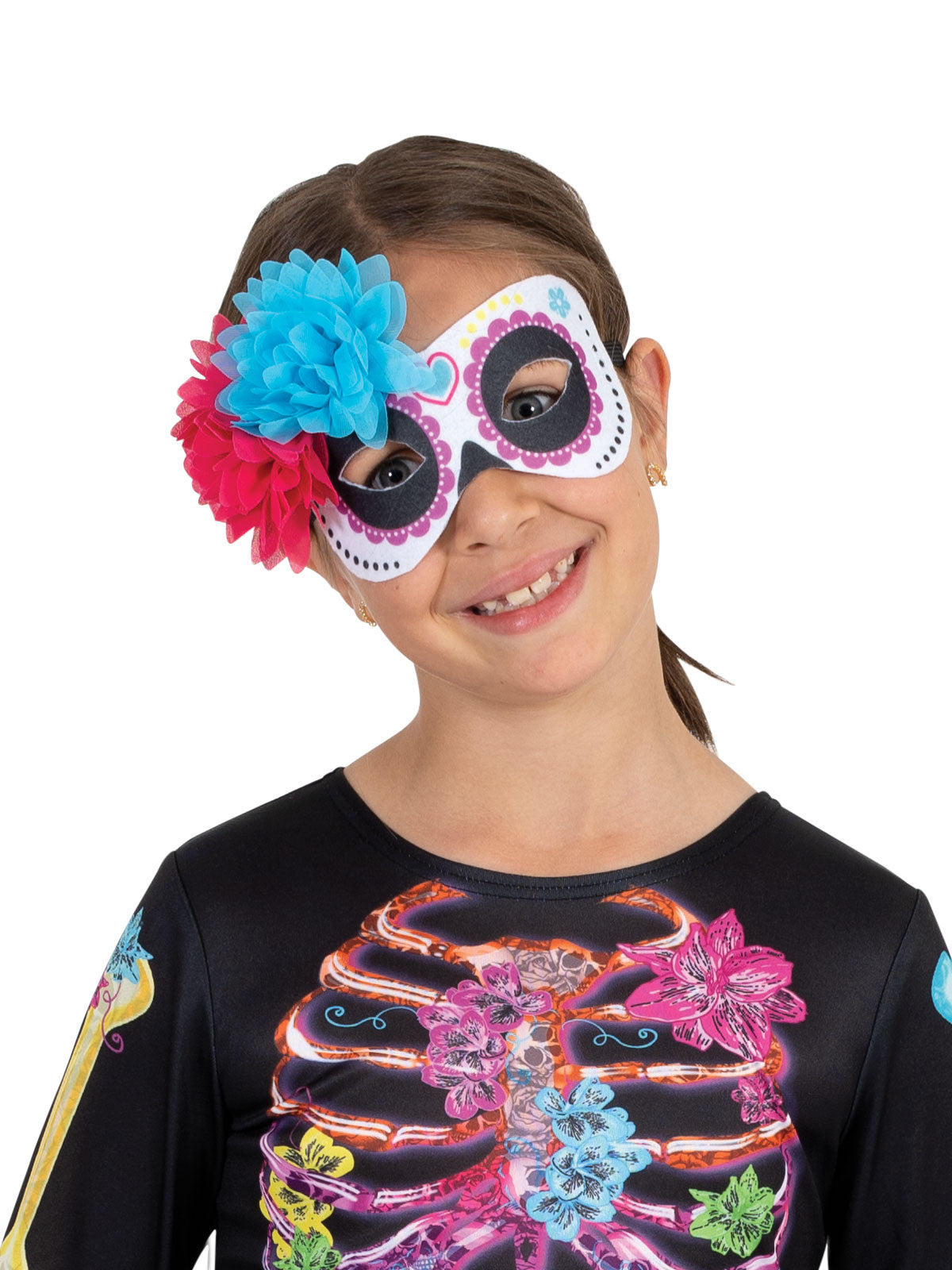 Day of the Dead Skeleton Neon Girl's Costumes (Available in 3 Sizes)