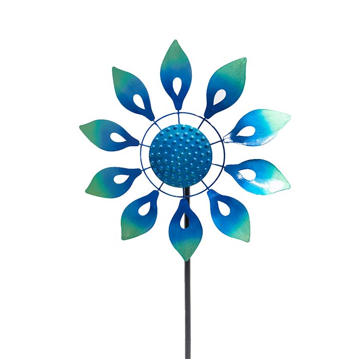 Dazzling Dahlia Wind Spinner - Blue