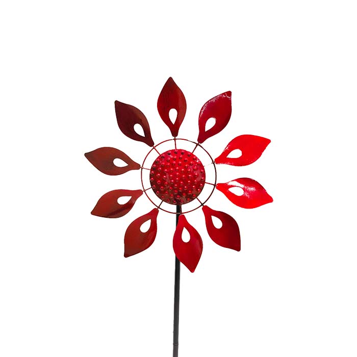 Dazzling Dahlia Wind Spinner - Red