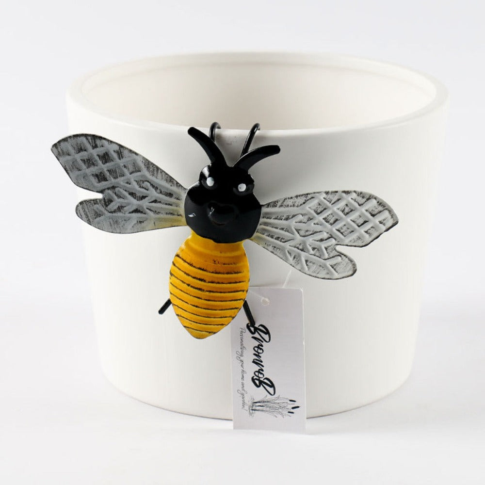 Decorative Bee Pot Hanger Black/Yellow - Set of 6