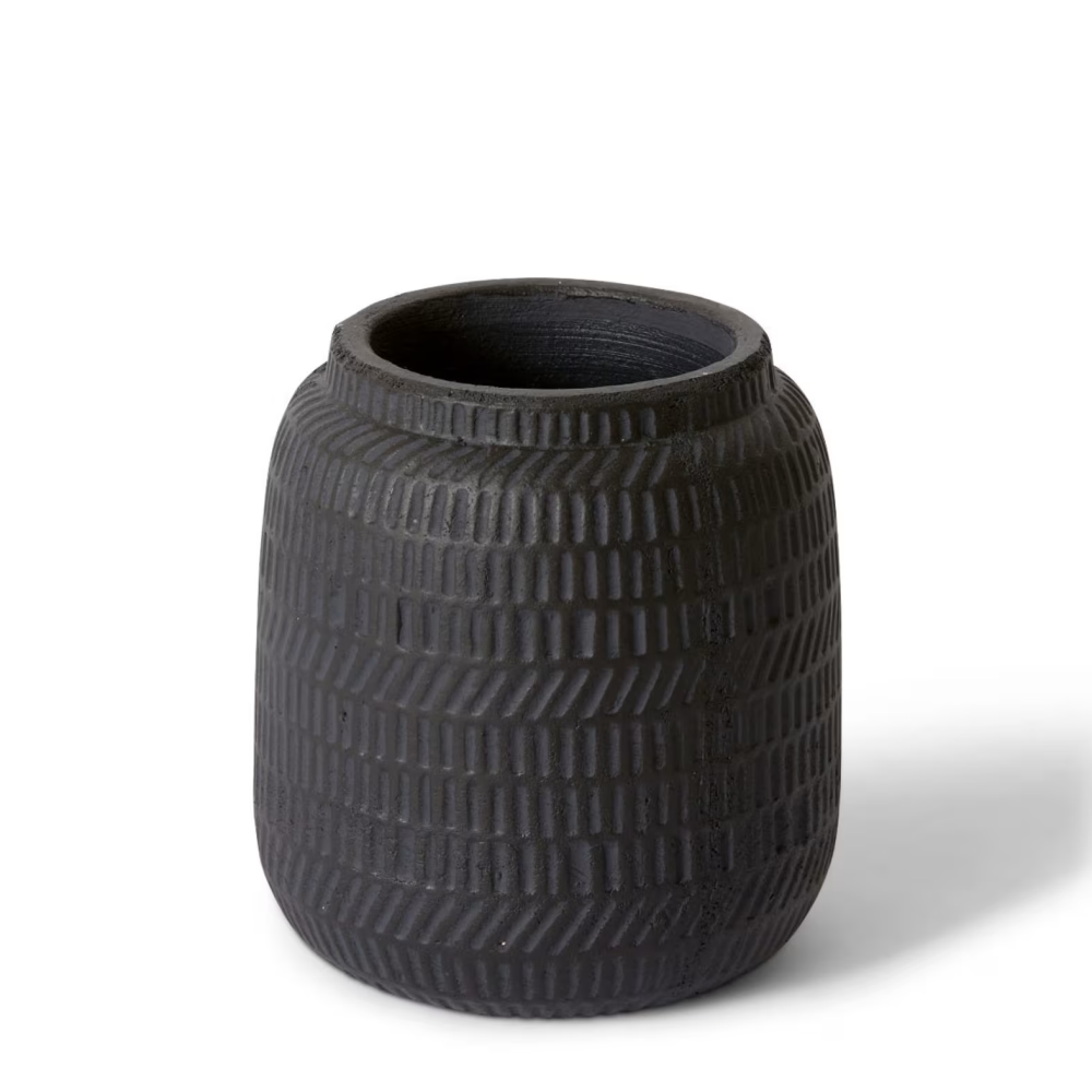 Decorative Black Terrell Plant Pot - Available in 3 Sizes