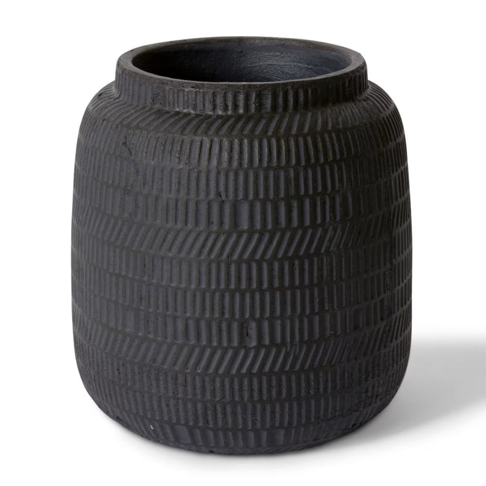 Decorative Black Terrell Plant Pot - Available in 3 Sizes