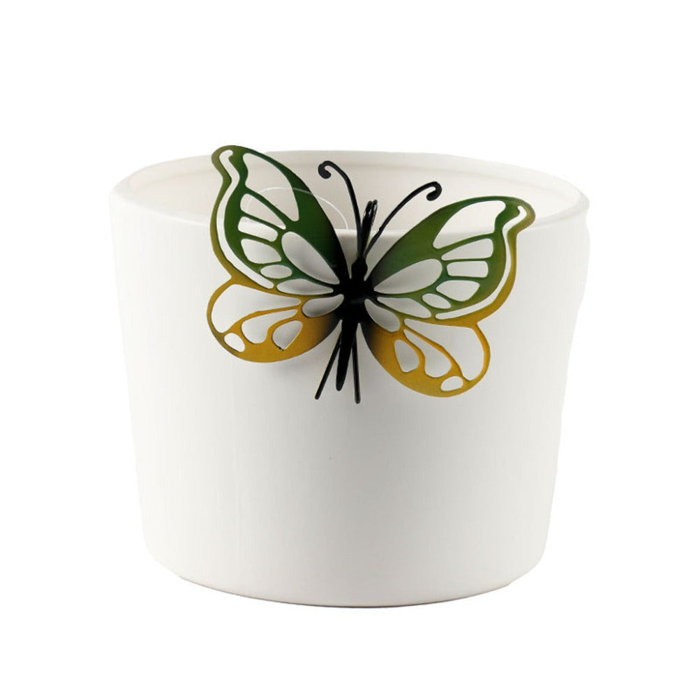 Decorative Butterfly Pot Hanger Green/Yellow - Set of 6