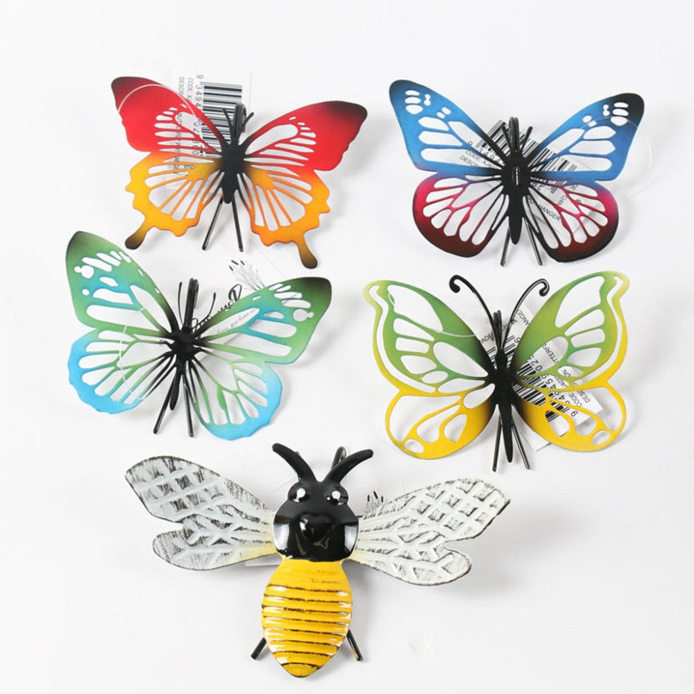 Decorative Bee Pot Hanger Black/Yellow - Set of 6