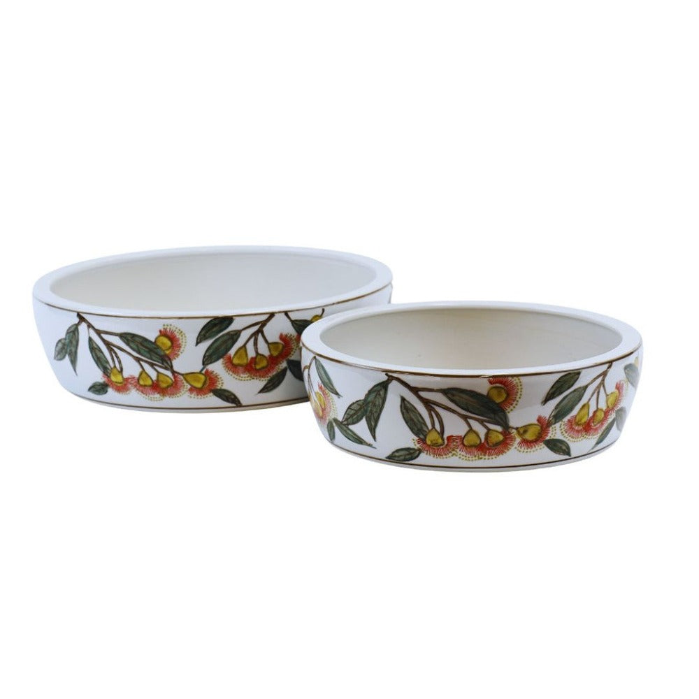 Decorative Hand-Painted Silver Princess Bowls - Set of 2