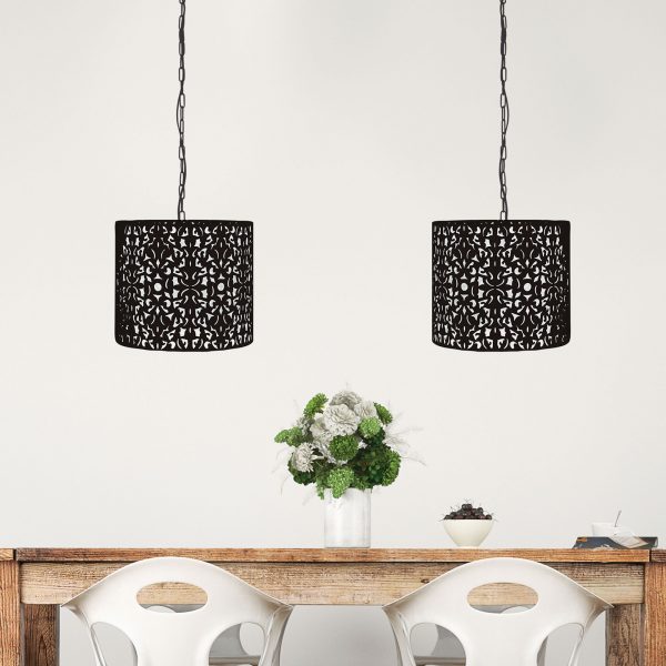 Decorative Laser Cut Metal Pendant Light 35cms (Available in 2 Colors)