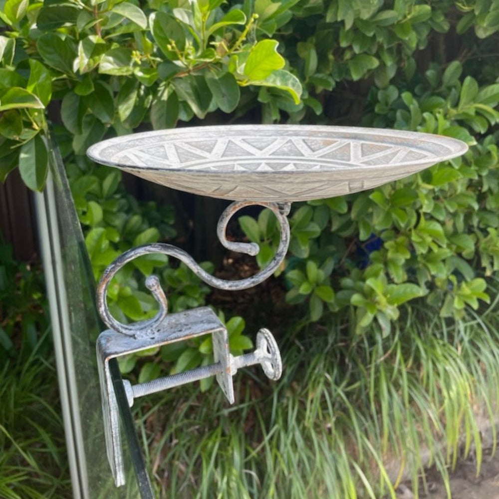 Decorative Mosaic Fence Bird Bath